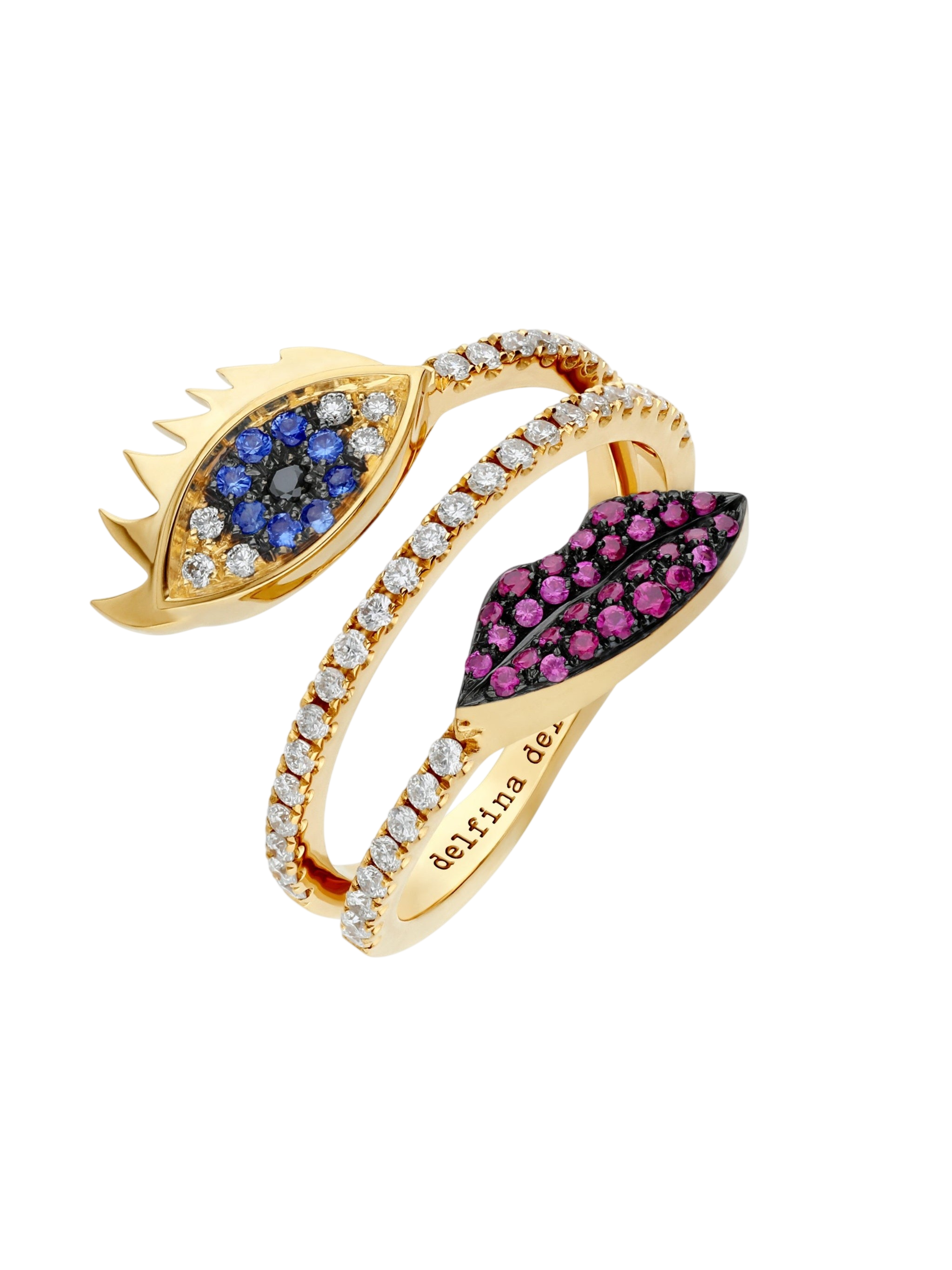 Eye and lips pavè ring photo